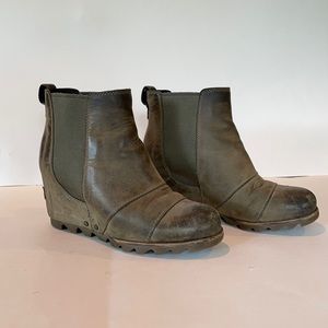 SOREL Green Joan of Arc Wedge Booties 5